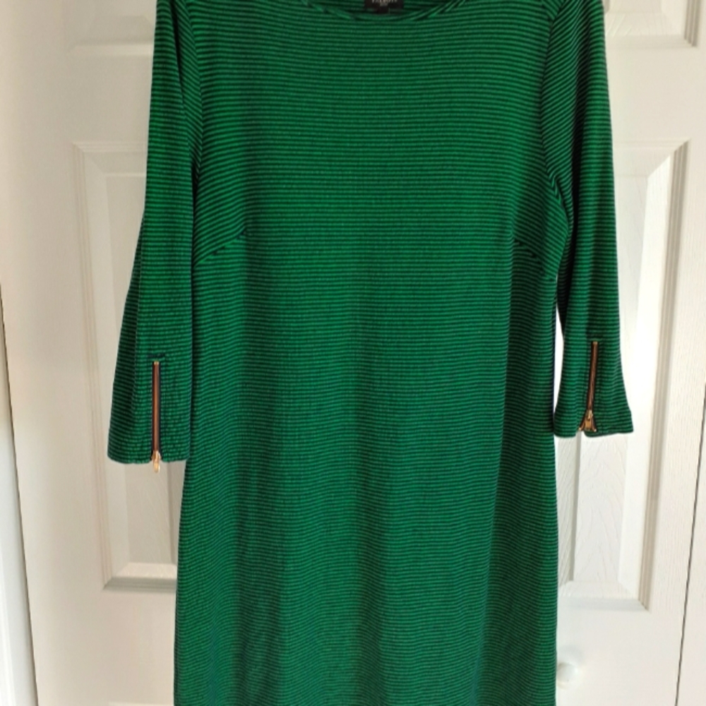 Talbots blue and green dress